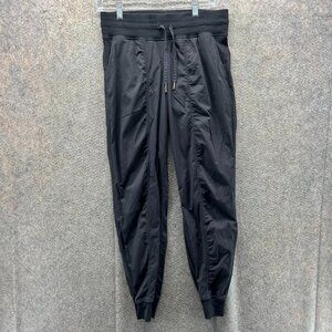Lululemon Jogger Pants Womens 10 Black Dance Studio Stretch Drawstring Tapered